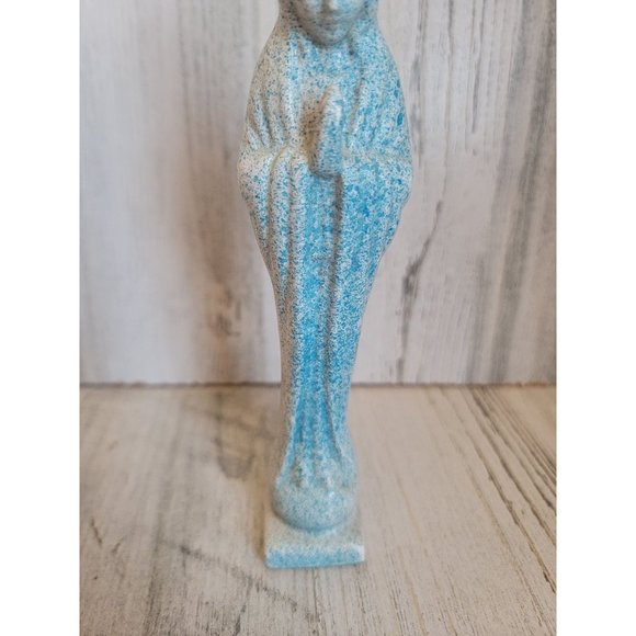 Ceramic blue speckled mother Mary religious statue - Picture 3 of 10